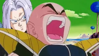 Time patroller Trunks catches krillin trying to alter a canon event