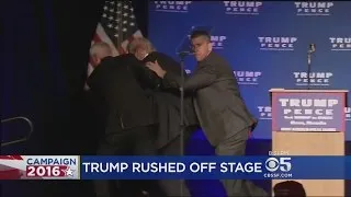 Trump Rushed Off Stage At Reno Rally After Disturbance In Crowd, Man Led Away In Cuffs