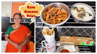 Raw Banana 'Desi' Fries  2 in 1  !!   Teatime Snack & Mini Meal Combo !!