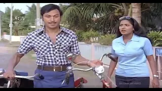 Dr. Rajkumar Teaches Cycling To Gayathri | Vasantha Geetha Kannada Movie Comedy Scene