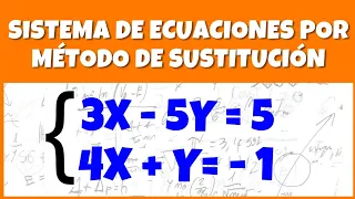 Sistema de Ecuaciones por método de sustitución / Ejemplo 1