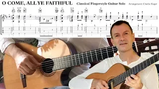 ADESTE FIDELES TABS Fingerstyle Guitar LYRICS venite adoremus