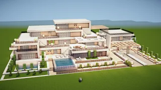 Build LARGEST MODERN LUXURY MANSION with POOL in MINECRAFT TUTORIAL [HOUSE 287] Part 3
