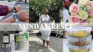 SUNDAY RESET THERAPY | Self Care, Cleaning, Church, Grocery Shopping, Meal Prep, Fresh Flowers