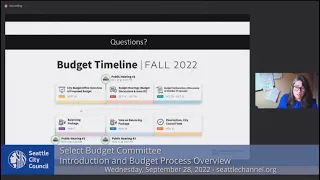 Seattle City Council Select Budget Committee 9/28/22
