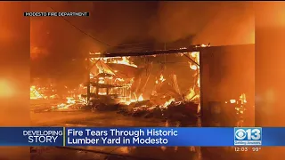 Fire Tears Through Historic Lumber Yard In Modesto