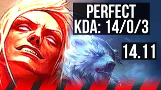 VLADIMIR vs VOLIBEAR (TOP) | 14/0/3, Quadra, 8 solo kills, Legendary | EUW Master | 14.11