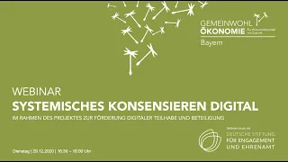 Webinar: Systemisches Konsensieren digital | Gemeinwohl-Ökonomie Bayern