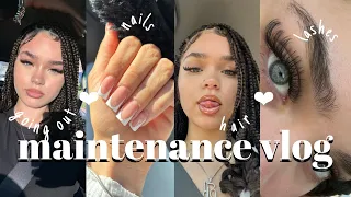 MAINTANANCE VLOG || nails, hair, lashes, + more