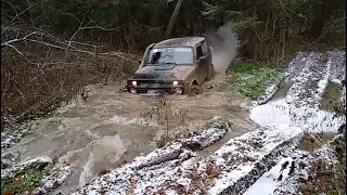 Нивы и УАЗ Патриот в грязи