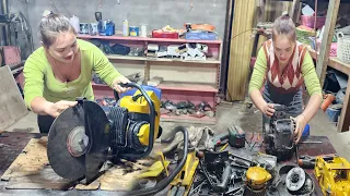Genius girl repairs and restores the entire PARTNER K1200 concrete cutting machine |Girl Mechanic