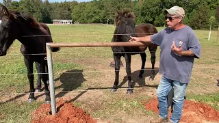 Installing a hitching post for the horses