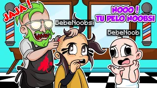 ¡ESCAPA DEL PELUQUERO MALVADO!! ✂️😭 BEBENOOBSI Y BEBENOOB ESCAPAN DEL PELUCQUERO MALVADO ROBLOX