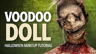 Voodoo doll Halloween makeup tutorial