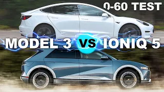 Tesla Model 3 Long Range  VS IONIQ 5 Limited Real World 0-60 Test!