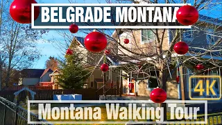 Walking Around Belgrade Montana -  4K - City Walks - Virtual Travel Walking Treadmill Walk Scenery