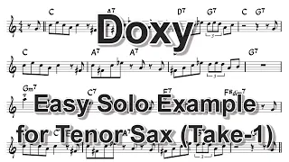 Doxy - Easy Solo Example for Tenor Sax (Take -1)