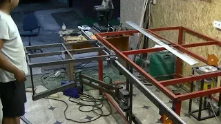 منشار قص الأخشاب الكبير بسهولة وبتكلفة رخيصة home made slide table saw