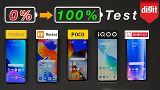 Realme 9 SE vs Poco M4 Pro, Redmi Note 11 Pro Plus vs OnePlus Nord CE 2, iQOO Z6 Fast Charging Test