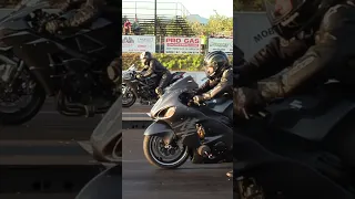 Hayabusa vs H2 Kawasaki - drag race