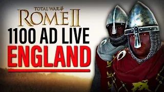 ROME 2 1100 AD MEDIEVAL ENGLAND CAMPAIGN LIVE! - Total War Mod Gameplay