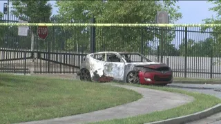 Body found in burned car near church