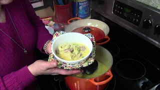 Tortellini + Ham Cream Soup in the Le Creuset Cast Iron Dutch Oven