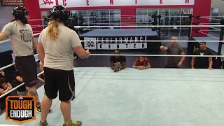 ZZ struggles with a dropdown drill: WWE Tough Enough Digital Extra, August 3, 2015
