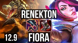 RENEKTON vs FIORA (TOP) | Rank 3 Renekton, 6 solo kills, 6/1/1, 1.1M mastery | JP Grandmaster | 12.9