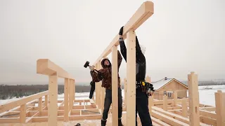 We built a japanese fachwerk house. Step by step construction process