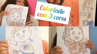 Desafio colorindo com 3 cores bonecos Maria Clara e JP (3 marker challenge)