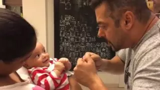 Salman Khan playing with his adorable nephew, Ahil.