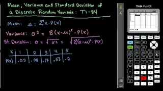 Mean, Variance, and Standard Deviation of Discrete Random Variable-TI-84