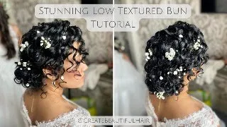 Quick Low Curly Bun Tutorial with Floating Flowers!