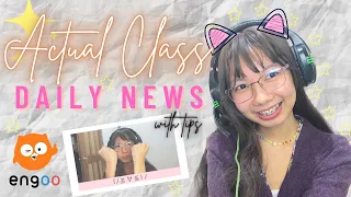 (^.^)/ Actual Class in Engoo ~ with tips ~ Daily News Lesson Material  ~ ESL teaching