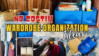 Wardrobe organizing ideas | no cost organizers | wardrobe organisation tips