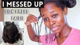 My Curls DID NOT REVERT | Severe Heat Damage from getting a silk press on thick 4C Natural Hair