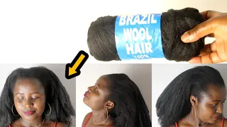 🔥HOW TO FAKE LONG NATURAL HAIR USING BRAZILIAN WOOL/PROTECTIVE HAIRSTYLE/NATURAL HAIRSTYLE