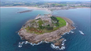 St Michael's Mount Marazion near Penzance Cornwall Devon & Beyond from above DJI drone