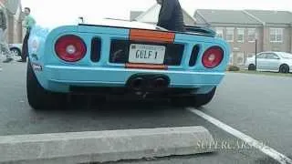 Ford GT Gulf - Start up and Acceleration with small Backfire