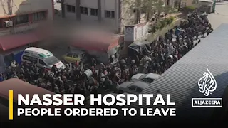 ‘Terrified’ displaced people flee besieged Nasser Hospital