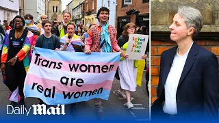 Trans activists protest Kathleen Stock speech at Oxford Union