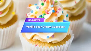 Sour Cream Cupcakes | Magical Stay- Moist Vanilla Cupcakes |Fluffy & Easy to Bake|No Butter No Mixer