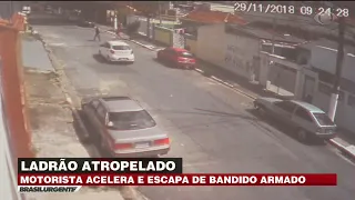 Ladrão é atropelado ao tentar assaltar motorista