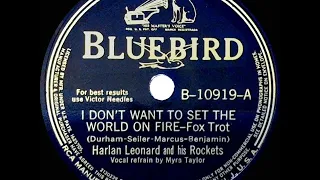 1st RECORDING OF: I Don’t Want To Set The World On Fire - Harlan Leonard (1940--Myra Taylor, vocal)