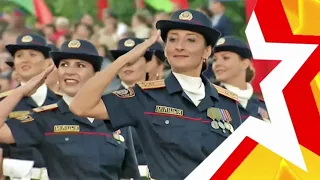 WOMEN'S TROOPS. Parade in Minsk. Who is "cooler" Army or Police?