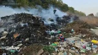 На Жашківщині рятувальники ліквідовують пожежу на сміттєзвалищі