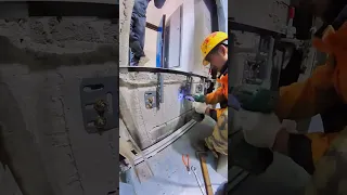 Elevator threshold sub welding installation process