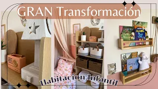 GRAN CAMBIO en habitación infantil PEQUEÑA🧸|#casainfonavit mas BONITA estilo PINTEREST|Lau Lara🤍