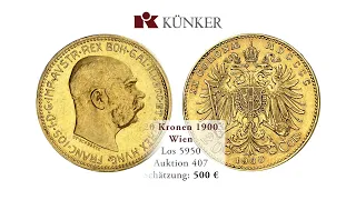 Künker eLive Premium Auction 407: Goldmünzen des Kaisers Franz Josef I.
